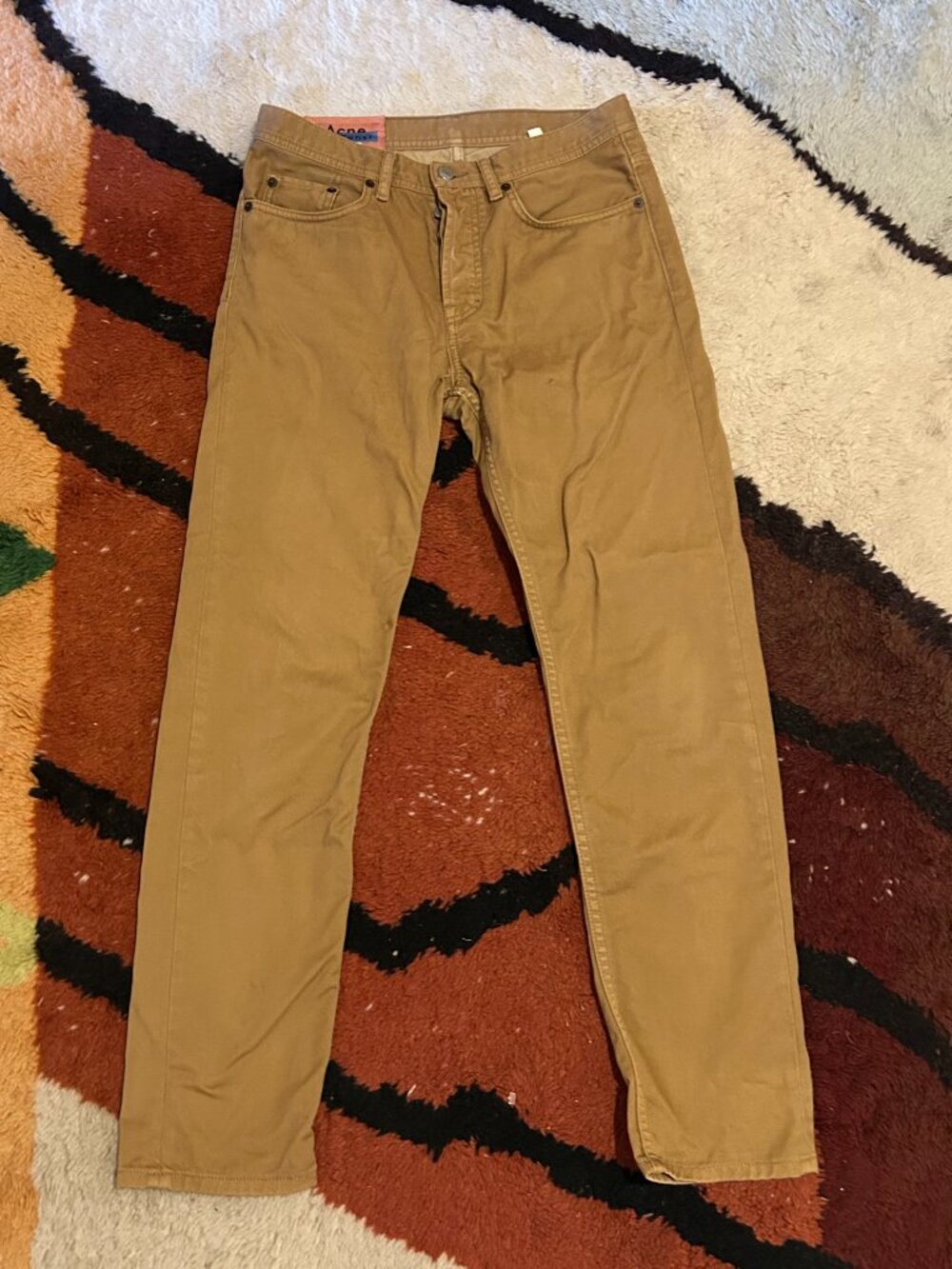 Acne Studios Blå Konst "North" Jeans — Tan/Camel — Size 30x34